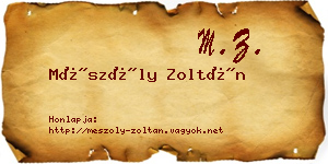 Mészöly Zoltán névjegykártya